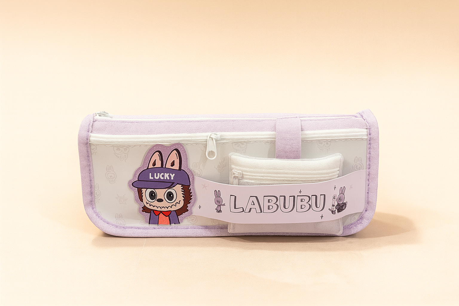 The Labubu Canvas Pouch | Adorable Multi-Pocket Pencil & Accessory Case