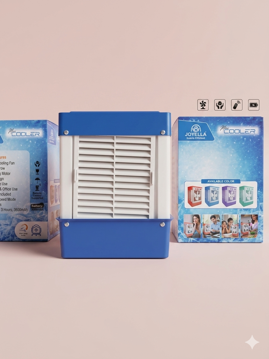 Portable Mini Air Cooler Fan for Home & Office – Personal Desktop Cooling Fan with Water Tank, Multi-Speed Airflow, USB Powered Evaporative Cooler | Compact Room Cooler
