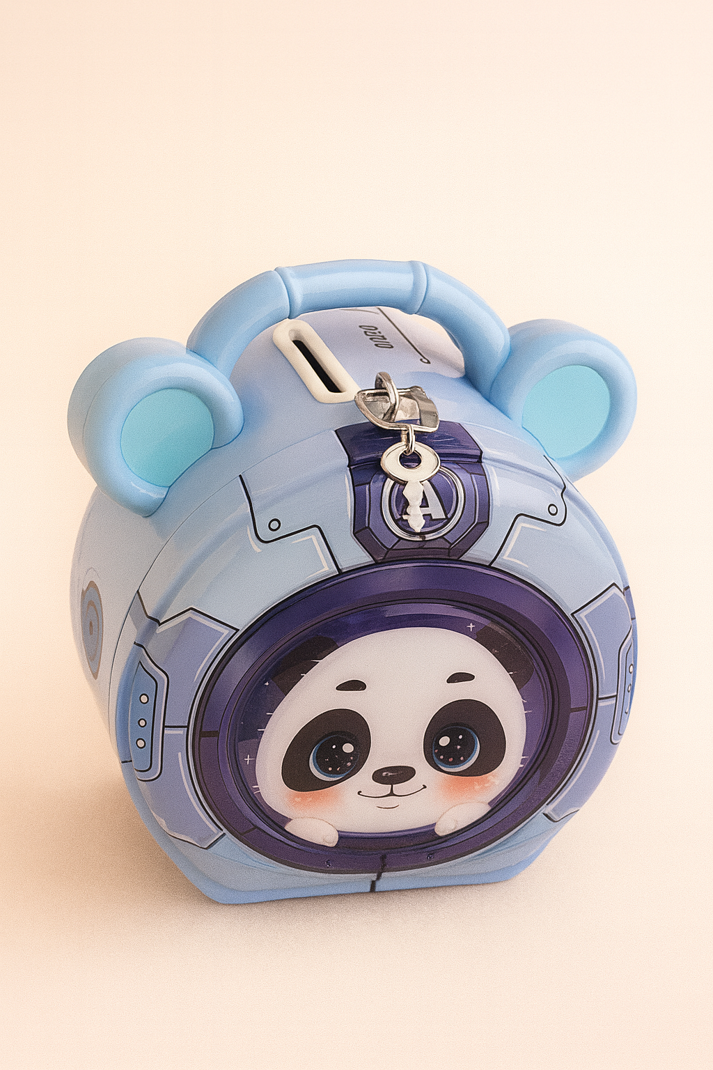 AstraCub Space Panda Money Bank – Lock & Key Coin Saver for Kids | Cute Astronaut Piggy Bank for Gifting & Daily Savings
