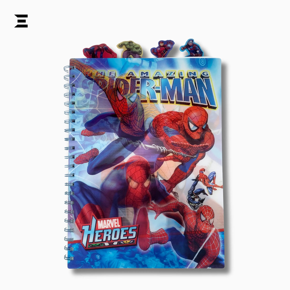 Marvel Avengers A4 Spiral Notebook with 3D Cover & Character Tab Dividers, 4 Designs