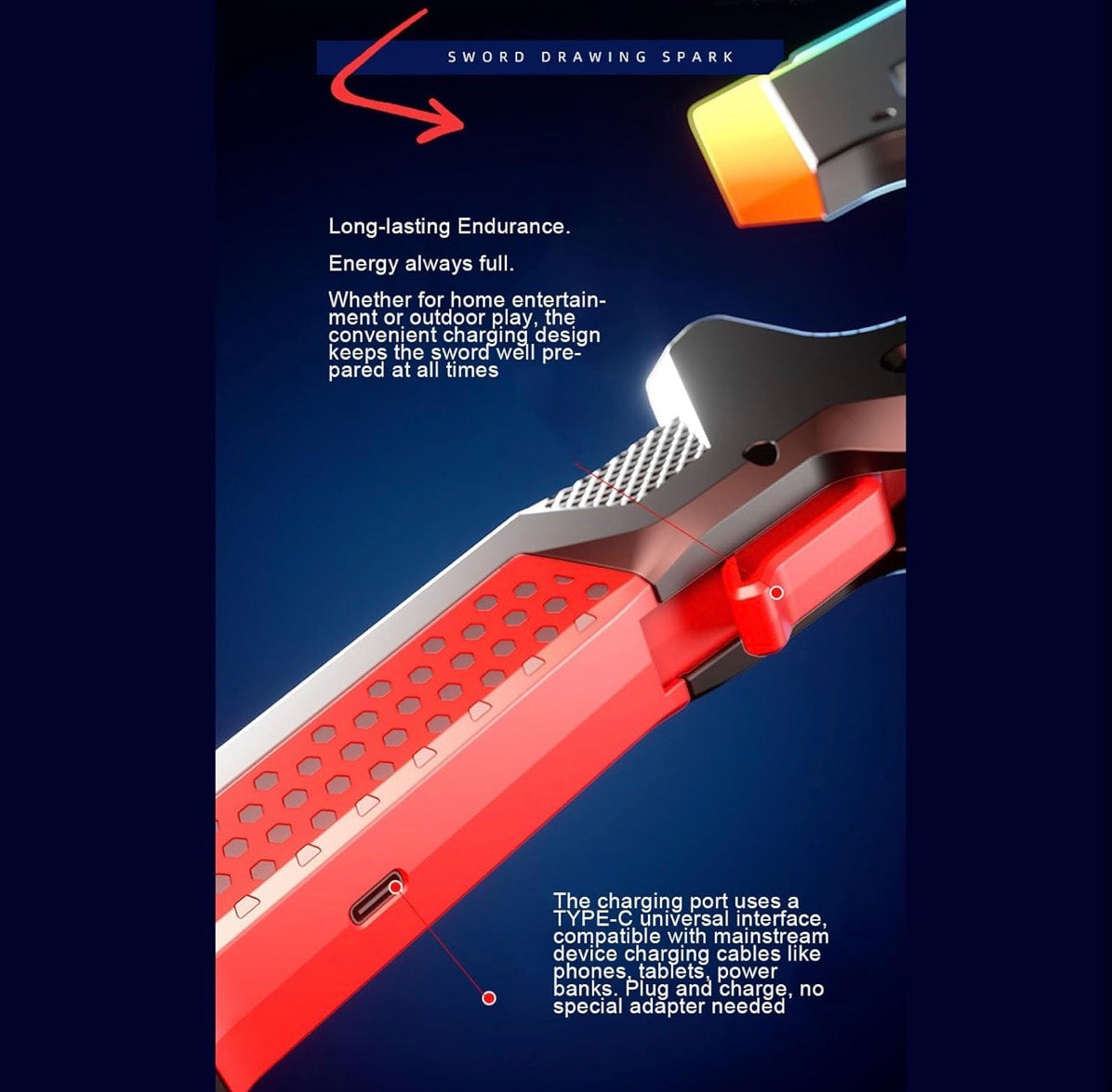 LED Light Up Rotatable Axe Sword Toy with Mist Spray for Birthday Xmas Gift Kids and Adults Plastic
