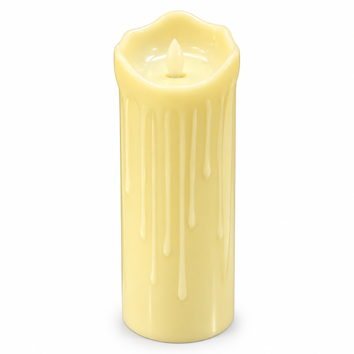 Dripping Wax LED Pillar Candles Set of 3, Realistic Flameless Battery Candles in 3 Heights