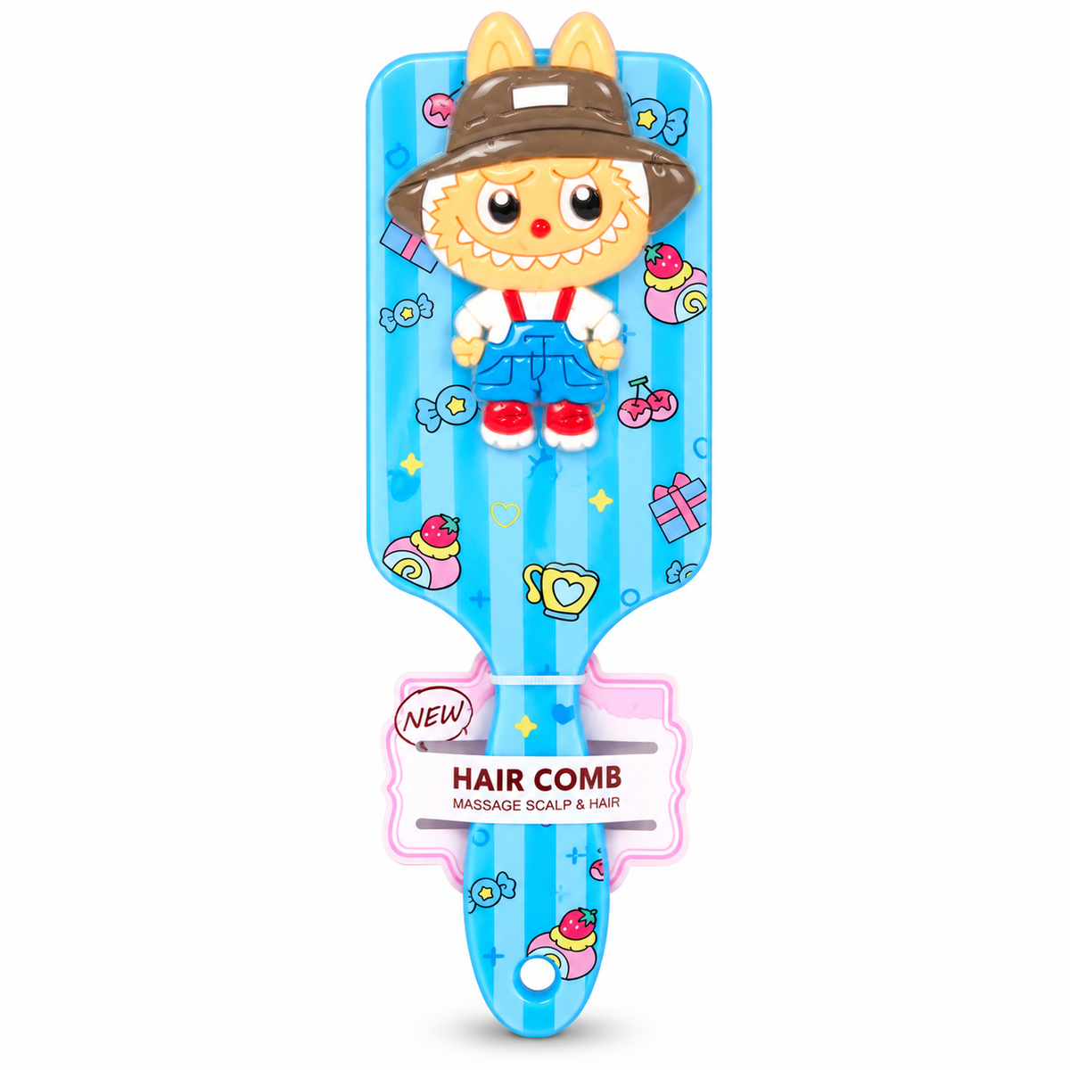 Kids Hair Brush with 3D Cute Monster Character, Paddle Detangling Brush for Girls, Scalp Massage Hairbrush with Soft Cushion & Ball-Tip Bristles, Cartoon Design Hair Comb, Return Gift (Pink/Purple/Rose)