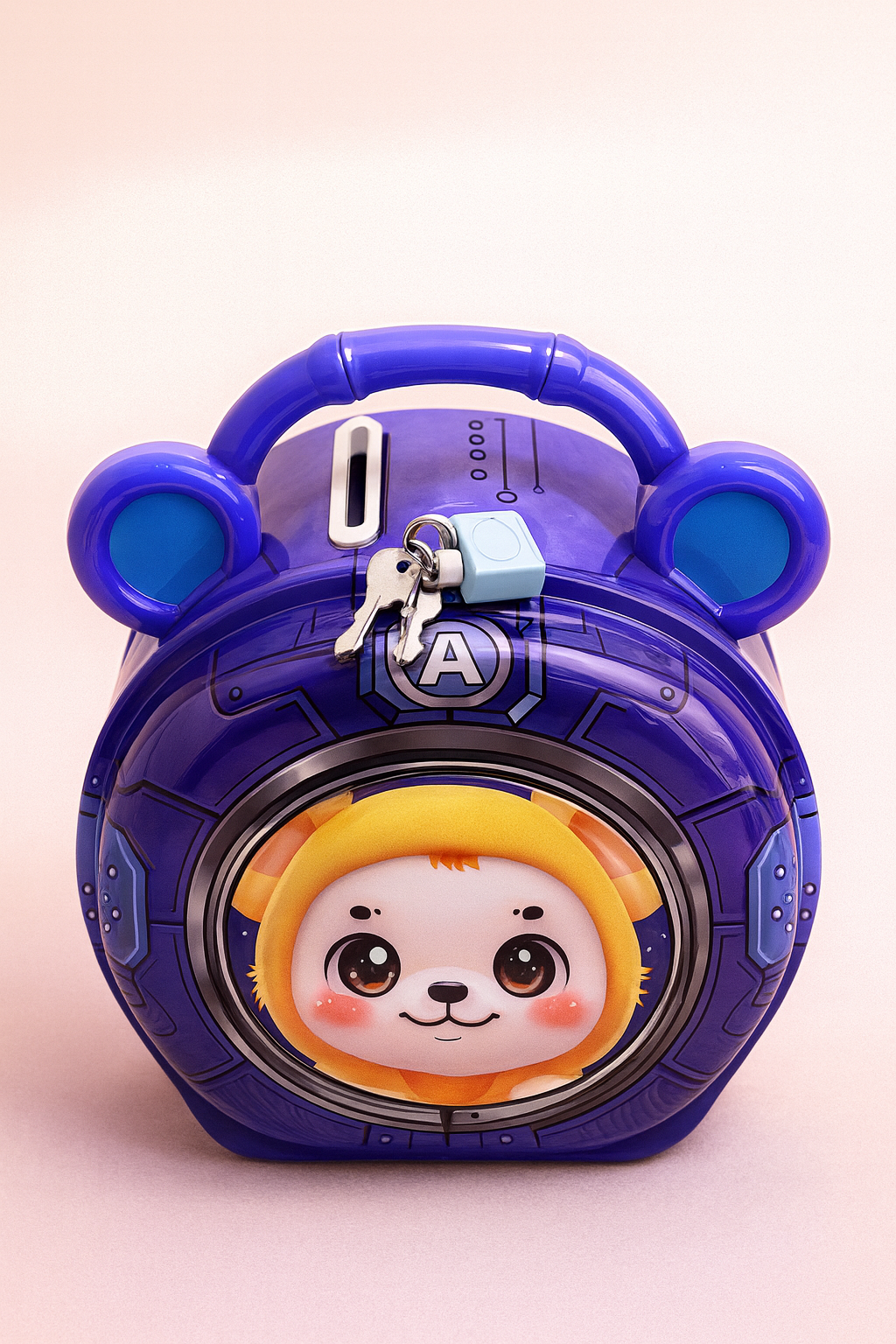 KiddyGuard Space Bear Money Bank – Lockable Coin Safe for Kids with Key, Durable Piggy Bank for Saving & Gifting
