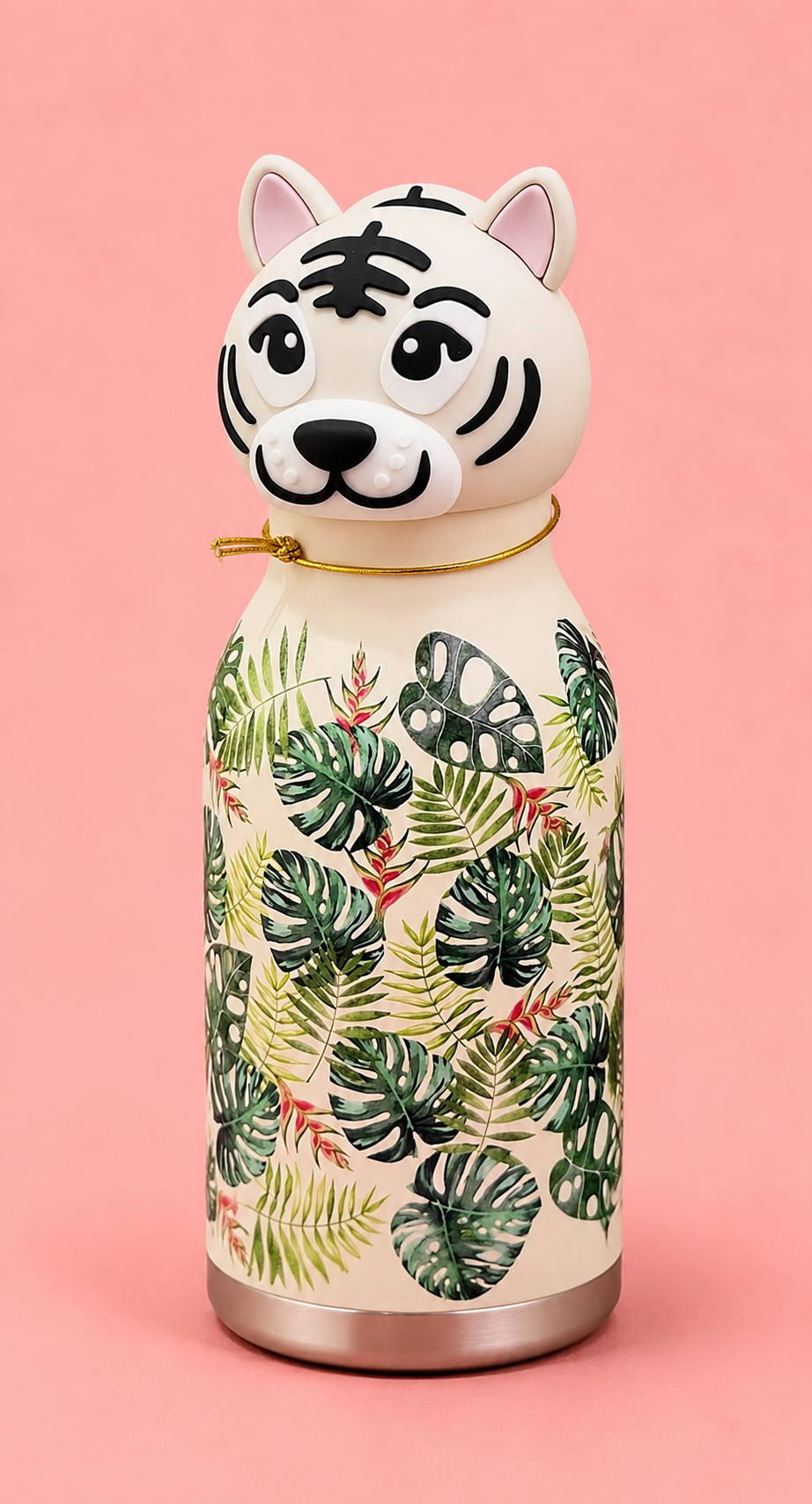 3D Animal Head Kids Water Bottle – Stainless Steel Insulated Bottle with Cute Character Lid | 4 Designs: Owl, Tiger, Unicorn | Keeps Hot & Cold | School & Outdoor Use | Age 3+ | Birthday Gift