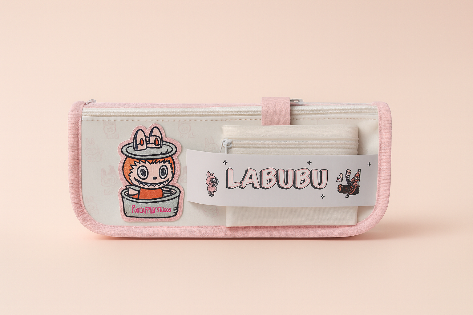 The Labubu Canvas Pouch | Adorable Multi-Pocket Pencil & Accessory Case