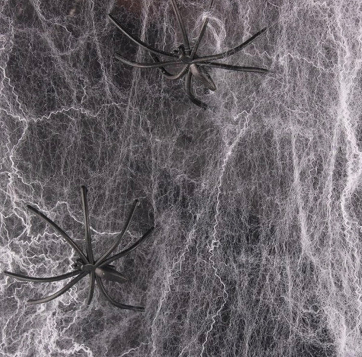 Halloween Stretchable Spider Web with Fake Spiders – White Cobweb Decoration for Halloween Party, Haunted House, Doors, Windows & Walls | Indoor & Outdoor Spooky Decor