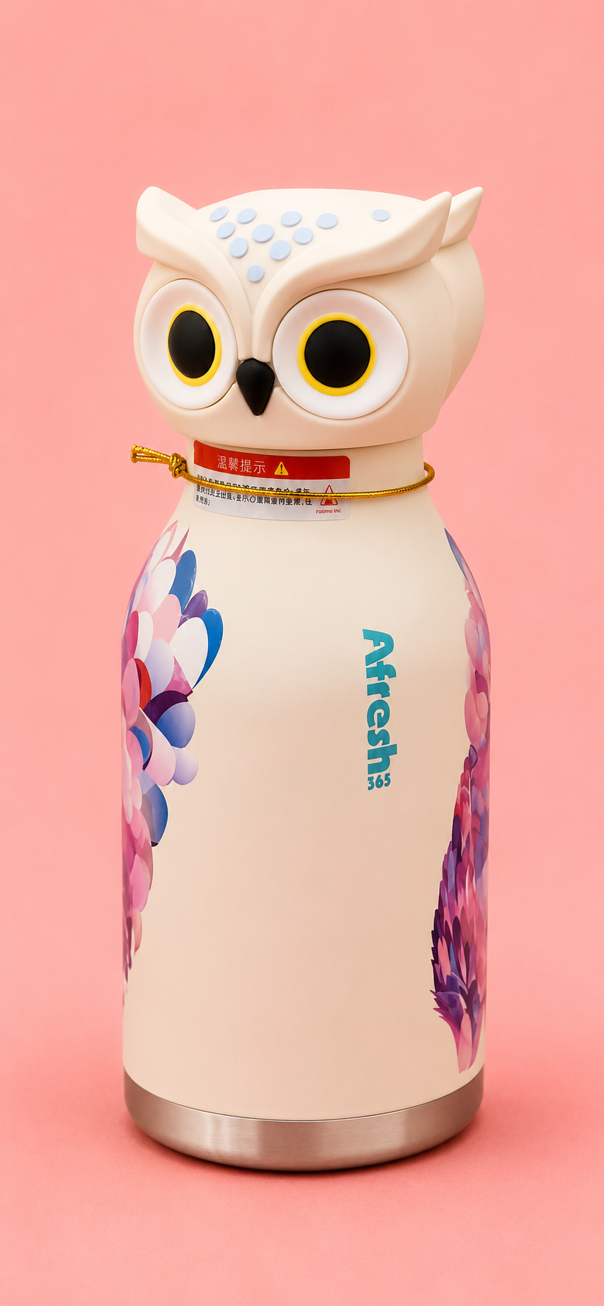 3D Animal Head Kids Water Bottle – Stainless Steel Insulated Bottle with Cute Character Lid | 4 Designs: Owl, Tiger, Unicorn | Keeps Hot & Cold | School & Outdoor Use | Age 3+ | Birthday Gift