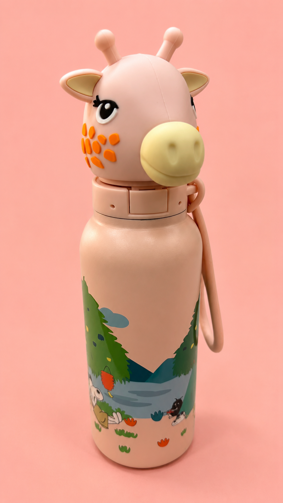 Harsh Store Kids Water Bottle | Cute 3D Cartoon Animal Sipper Bottle | Stainless Steel Insulated | Leak Proof, BPA Free | School Bottle for Boys & Girls | 580ml