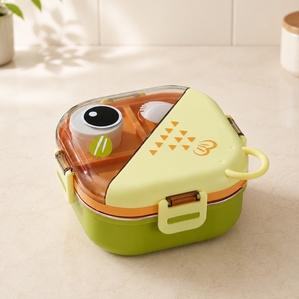 Kids stainless steel lunch box with cute fish design