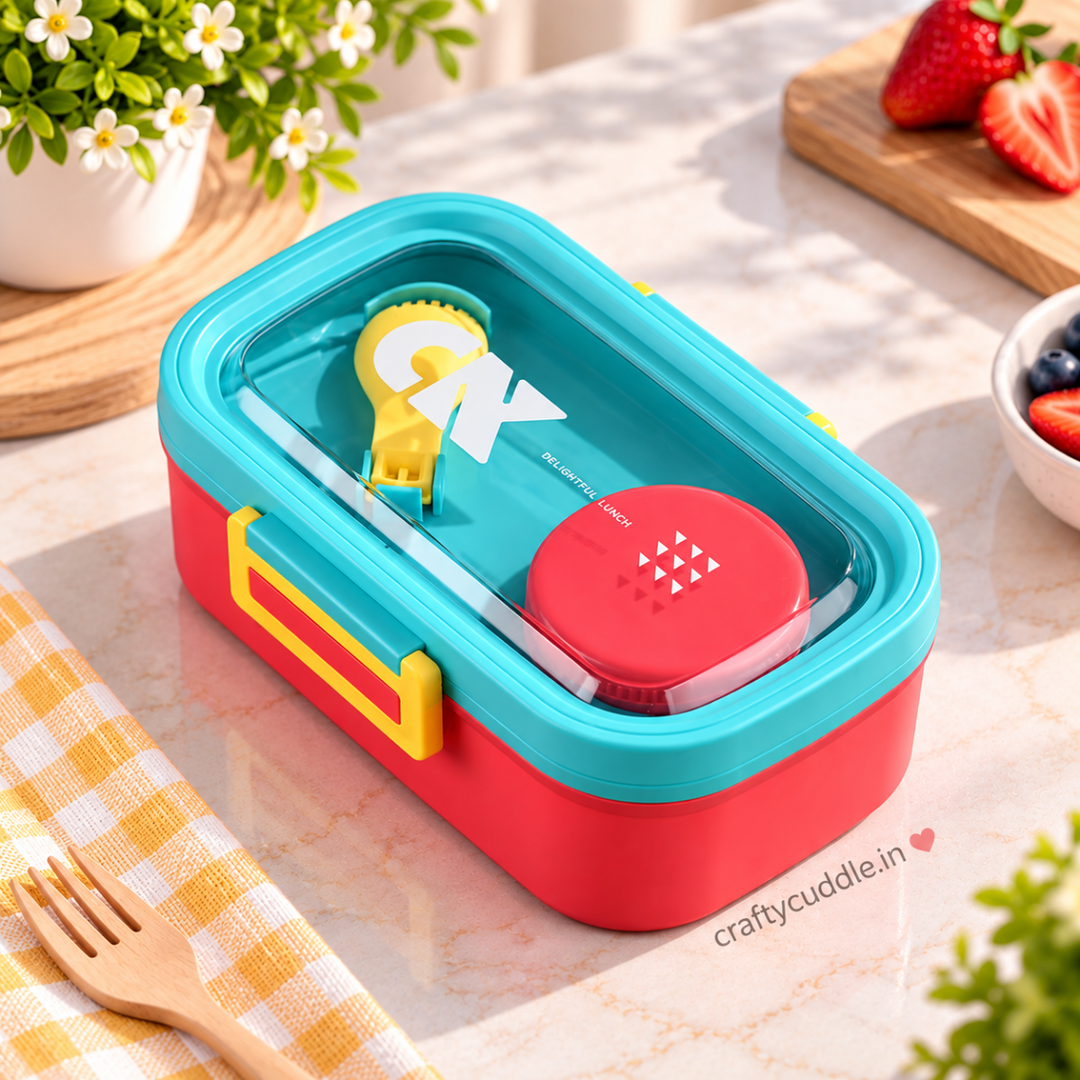 Kids lunch box with double-side lock in multicolourv