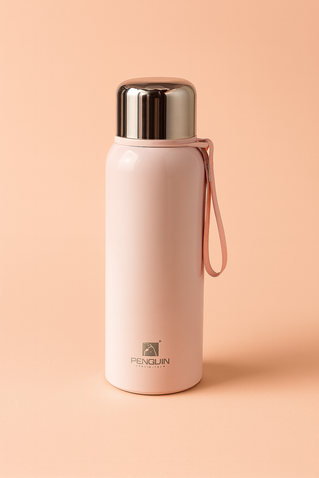 Penguin Stainless Steel Vacuum Insulated Water Bottle | 24-Hour Hot & Cold Thermos Flask with Leak-Proof Cap & Carry Strap