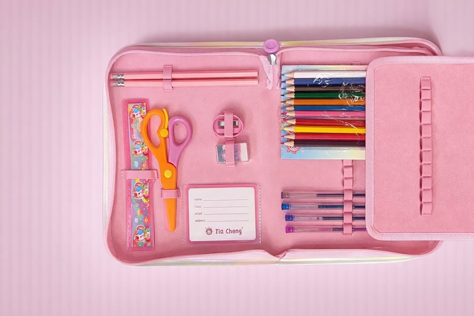 Glitter Art Stationery Kit with Zipper Case | All-in-One Kids School & Drawing Set