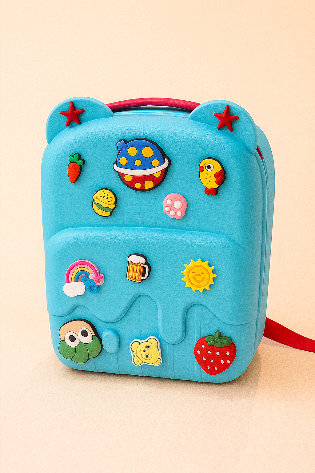 Crocs Backpacks with charms | Kids Crocs Style Backpack | Cute Green EVA Jelly Bag with Bear Ears & Fun Cartoon Charms | Lightweight Waterproof School & Travel Backpack for Boys & Girls