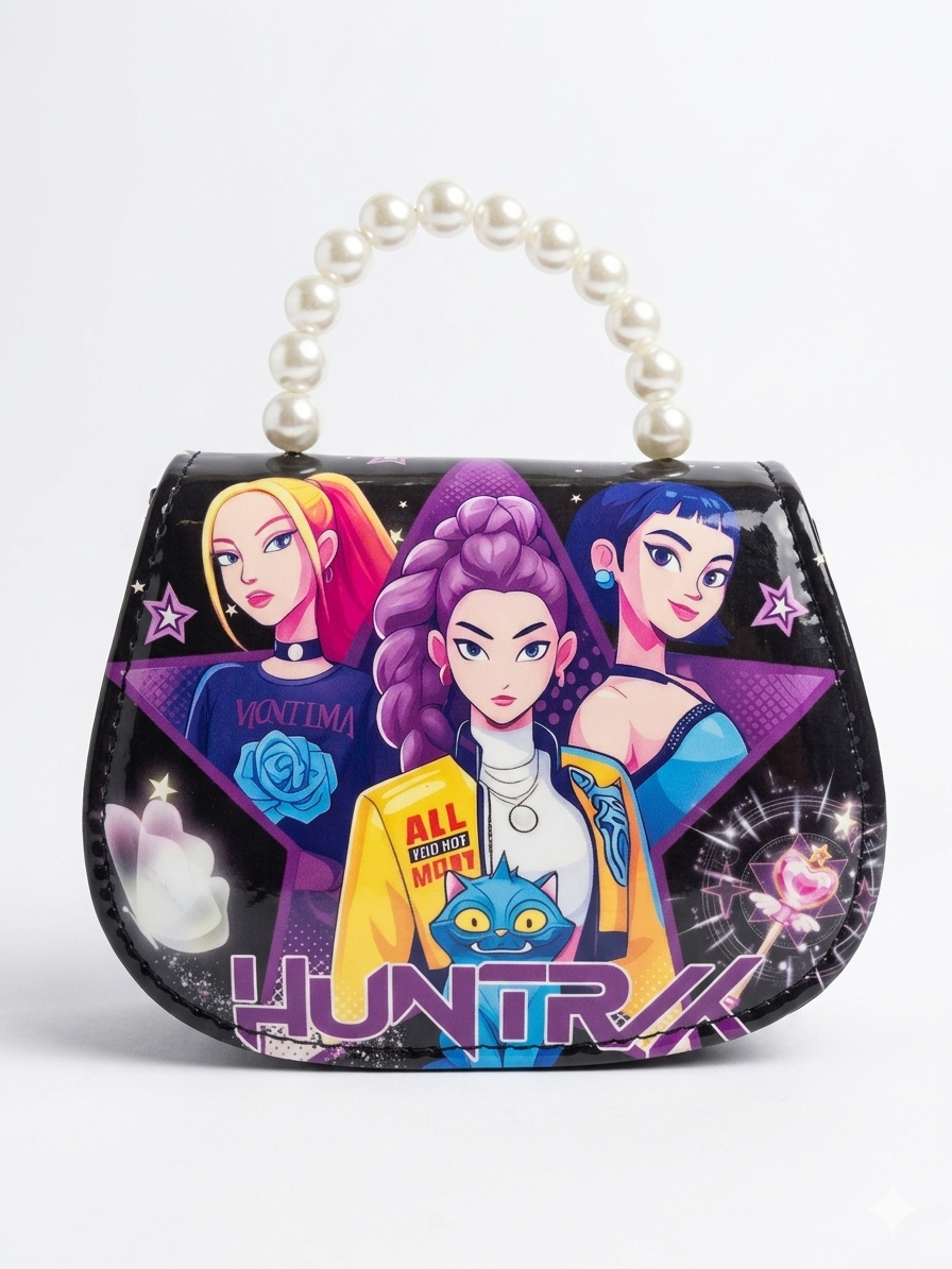 Kids Fashion Crossbody Purse for Girls | Cartoon Print Mini Sling Bag