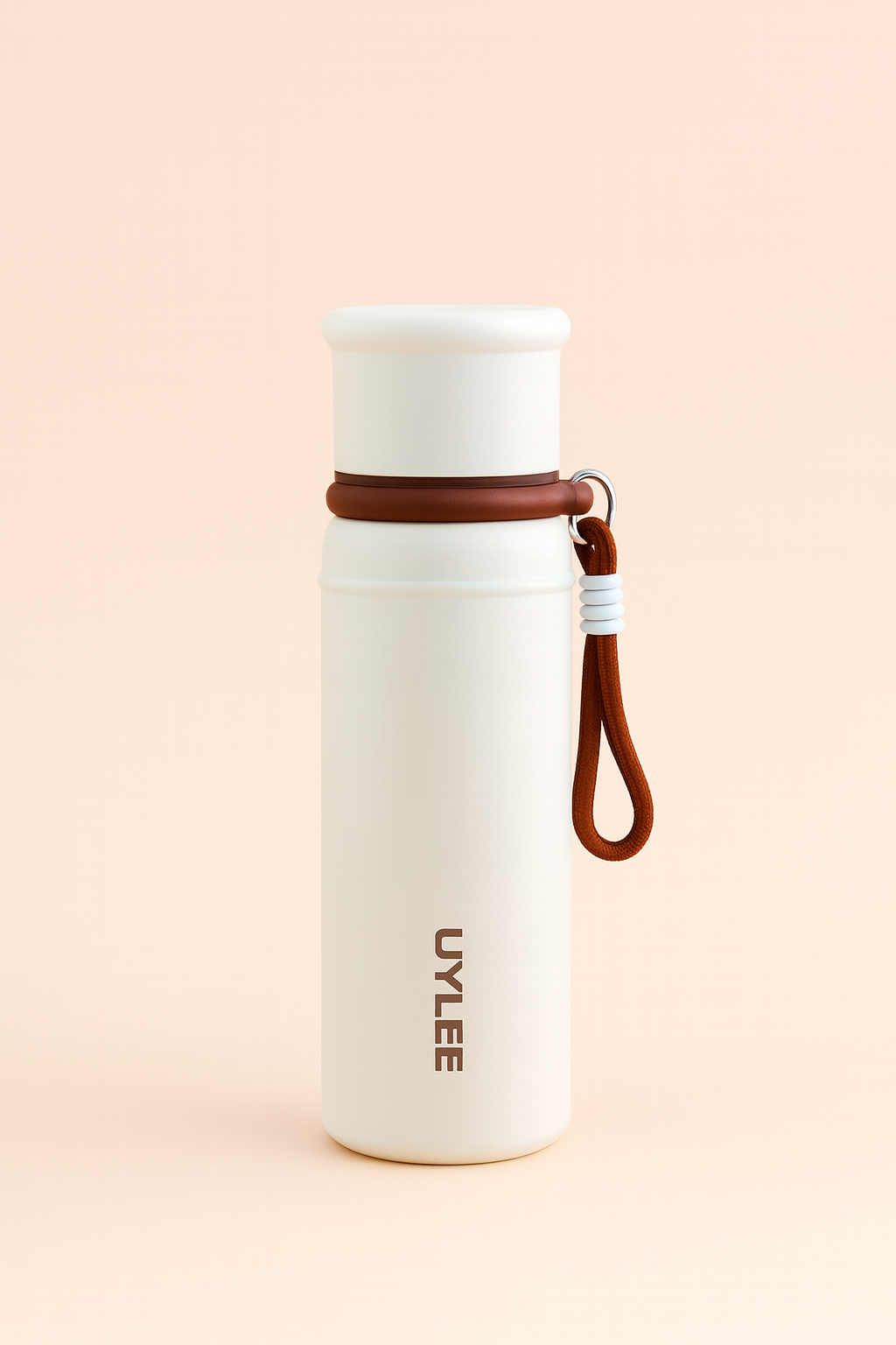 UVLEE Stainless Steel Insulated Water Bottle | 24-Hour Hot & Cold Hydration with Soft Carry Loop | Matte Blue Travel Bottle for Office & Gym