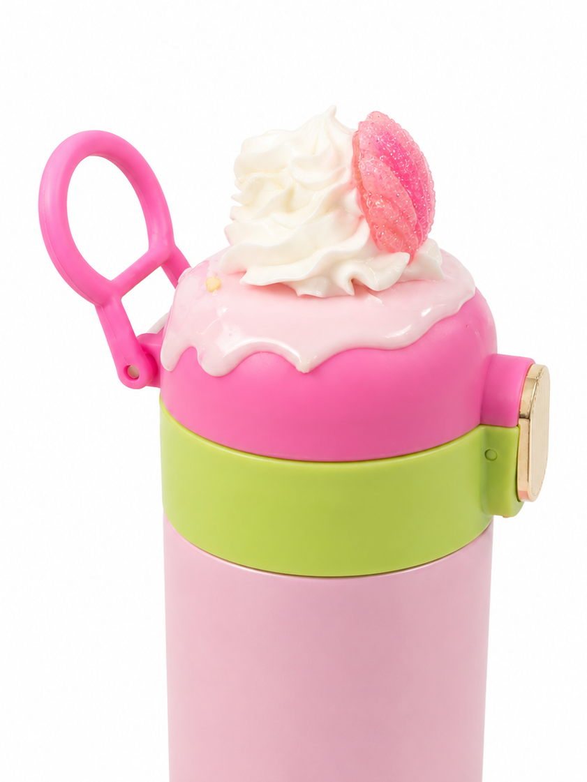Kids Mermaid Stainless Steel Water Bottle with Straw Lid |500ml | Cute Leakproof Sipper Bottle for Girls