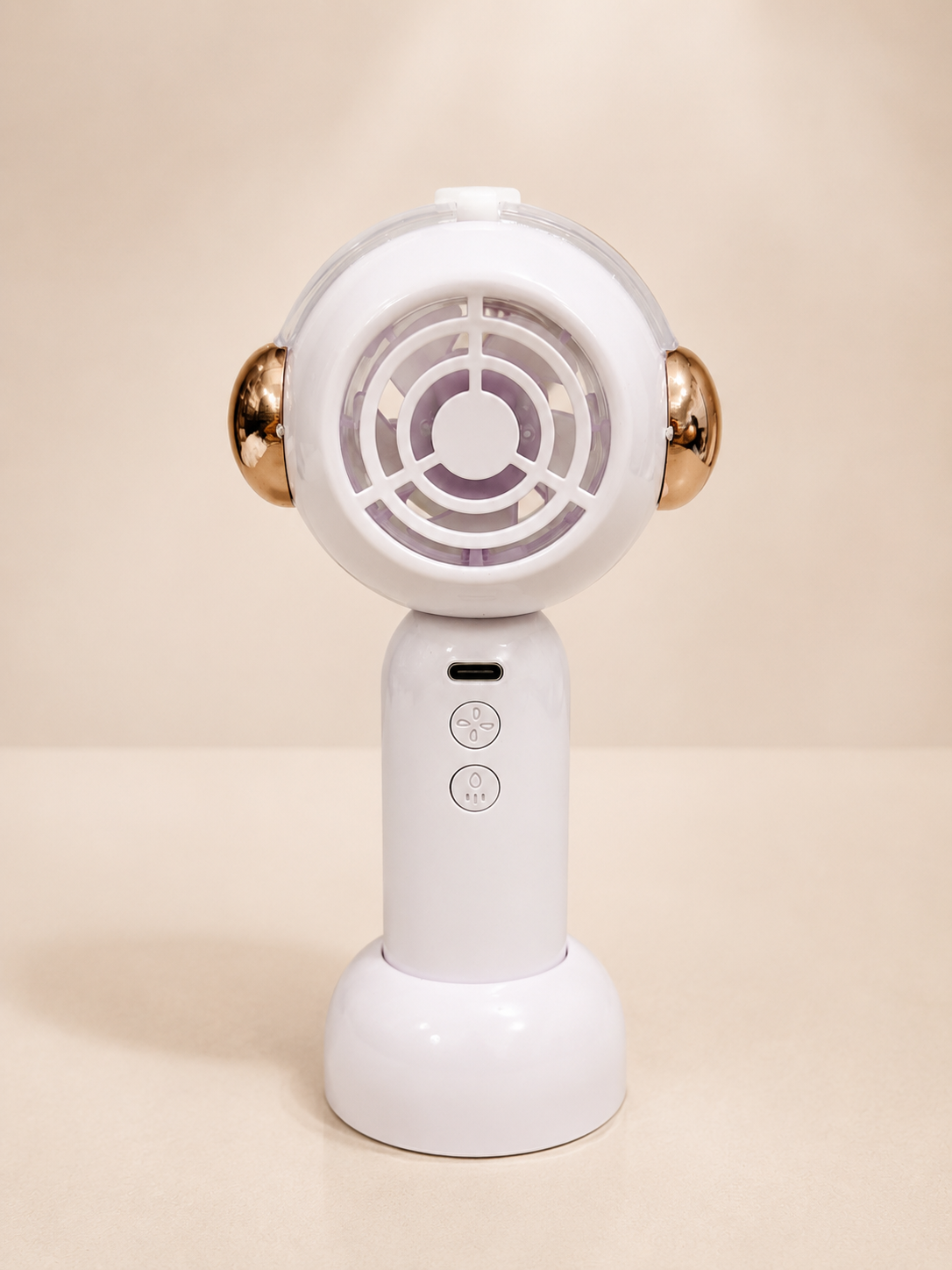 2-in-1 Handheld Mist Fan with Water Spray | Portable Mini Fan with Built-in Water Tank | USB-C Rechargeable | 3 Speed Settings | Rose Gold Edition | Perfect for Summer, Travel & Outdoor Use