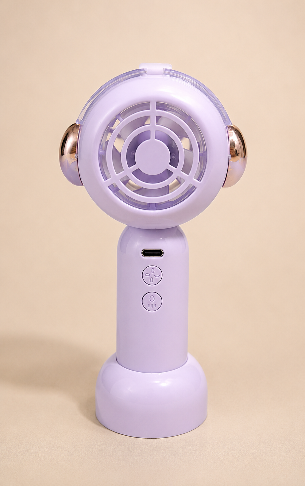 2-in-1 Handheld Mist Fan with Water Spray | Portable Mini Fan with Built-in Water Tank | USB-C Rechargeable | 3 Speed Settings | Rose Gold Edition | Perfect for Summer, Travel & Outdoor Use
