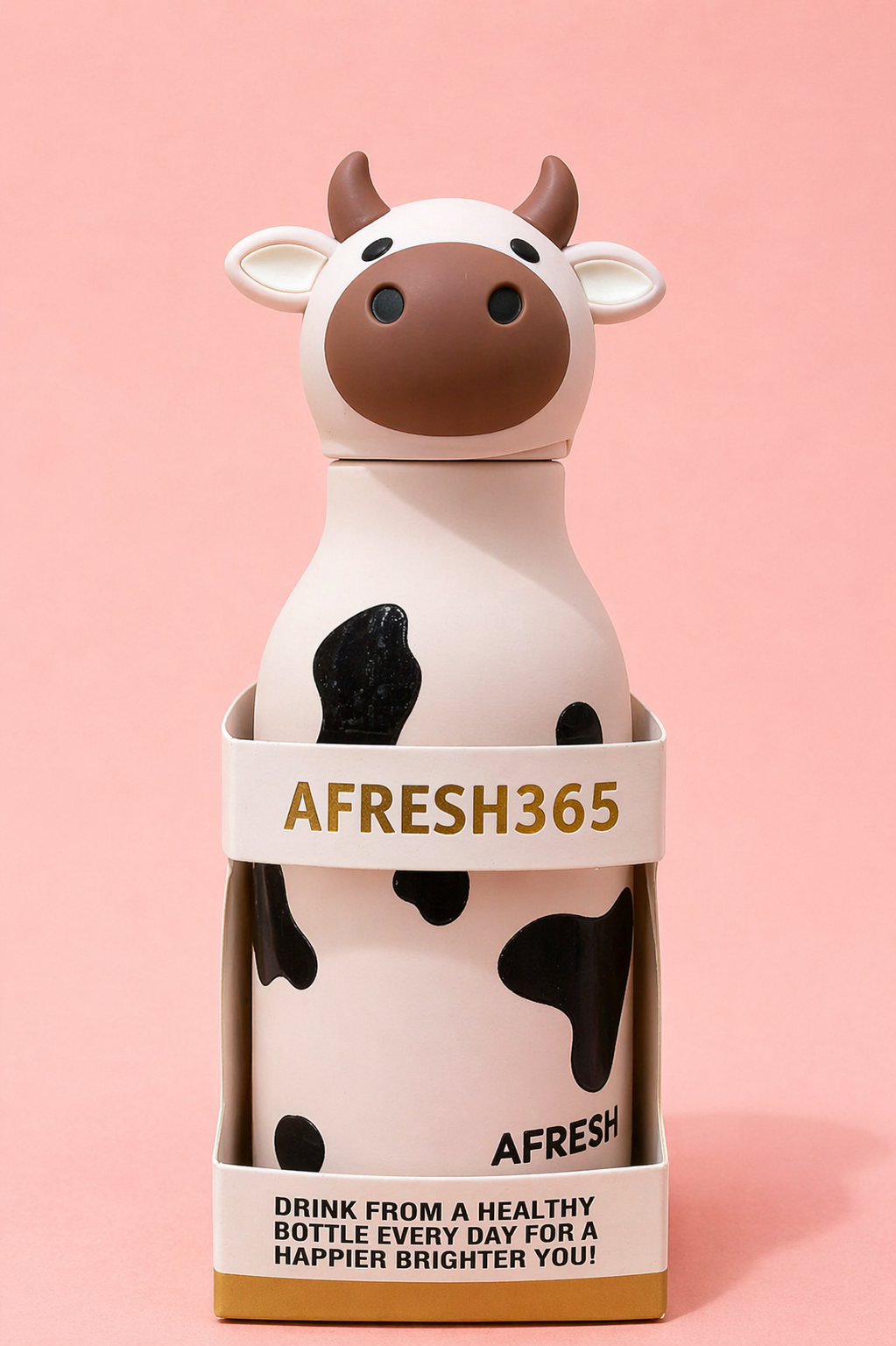 Kids Insulated Steel Water Bottle with Detachable Character Cap | Feather Print | Straw Cap | 500ml | School, Travel & Outdoor Use
