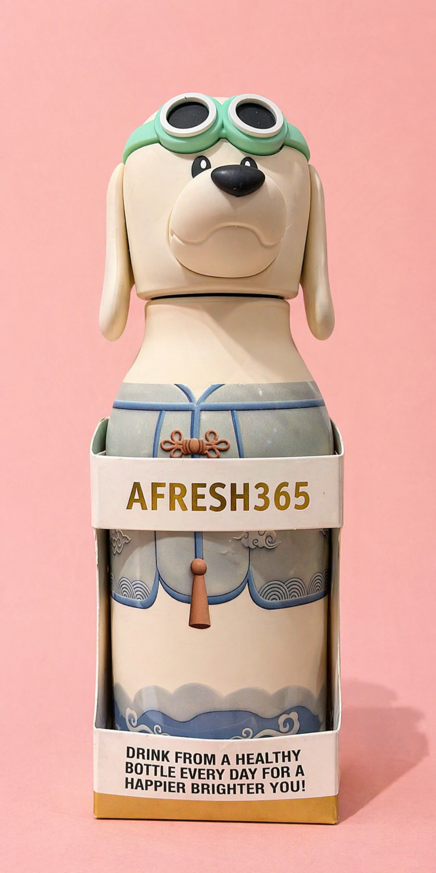 Kids Insulated Steel Water Bottle with Detachable Character Cap | Feather Print | Straw Cap | 500ml | School, Travel & Outdoor Use