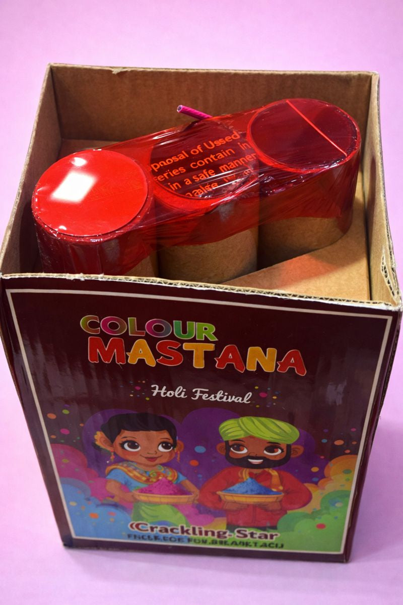 Colour Mastana Crackling Star | Holi Festival Colour Effect | Multicolour Festive Display | Outdoor Celebration Use