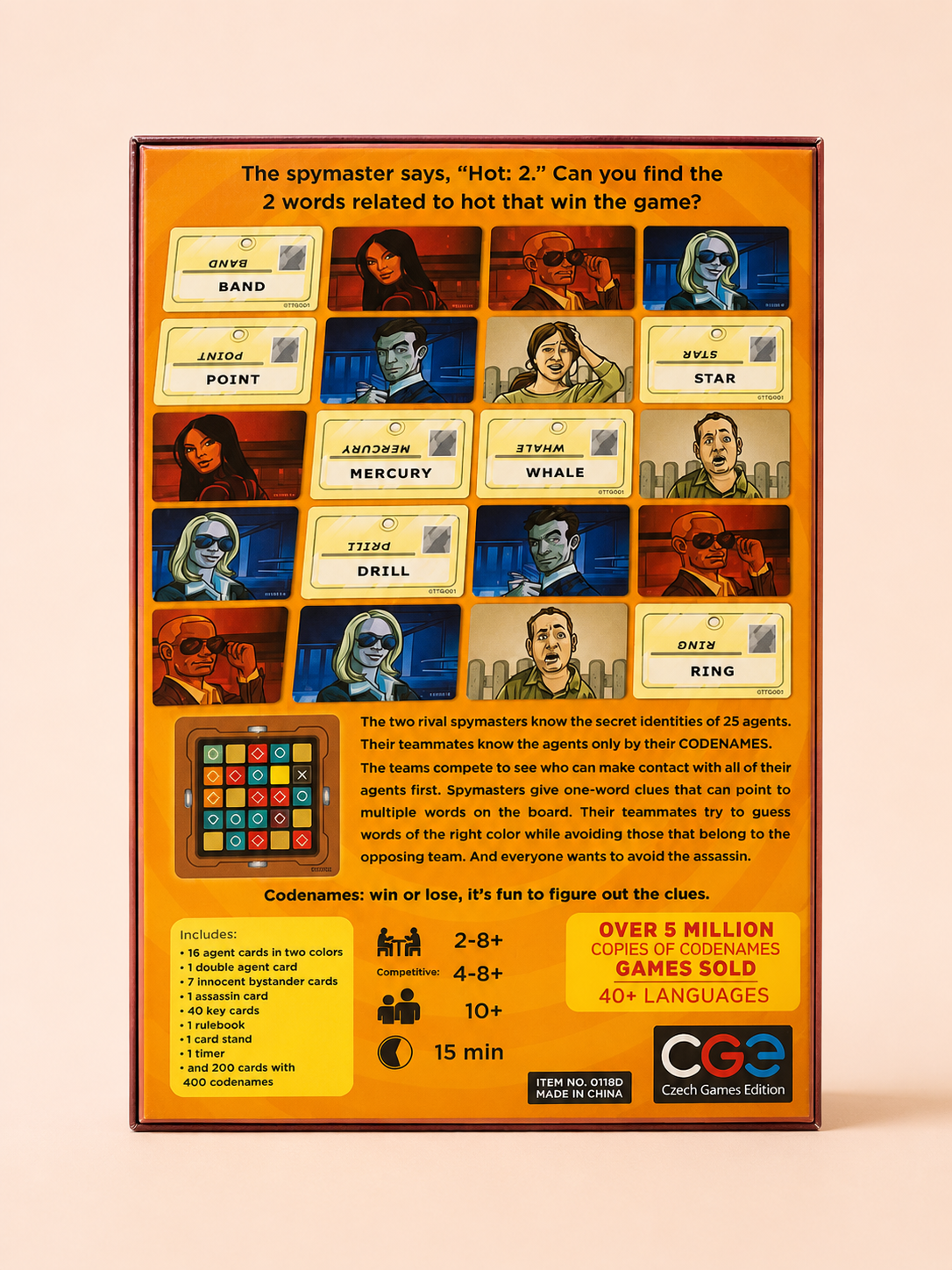 Codenames Board Game | Award-Winning Word Party Game for Family & Friends | 2–8+ Players | Age 10+