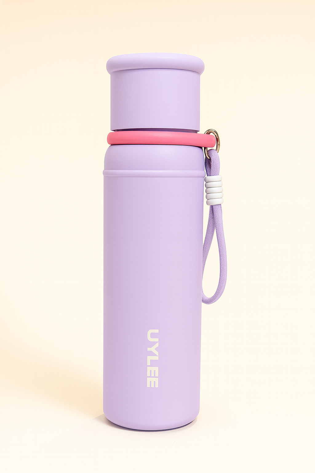 UVLEE Stainless Steel Insulated Water Bottle | 24-Hour Hot & Cold Hydration with Soft Carry Loop | Matte Blue Travel Bottle for Office & Gym
