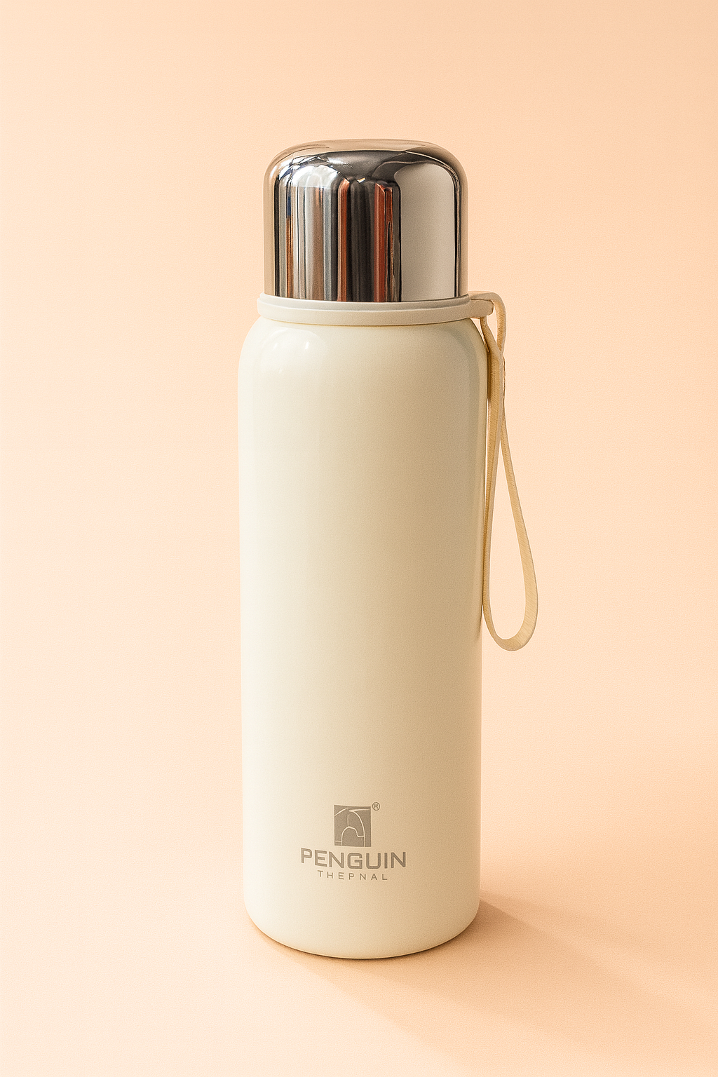 Penguin Stainless Steel Vacuum Insulated Water Bottle | 24-Hour Hot & Cold Thermos Flask with Leak-Proof Cap & Carry Strap