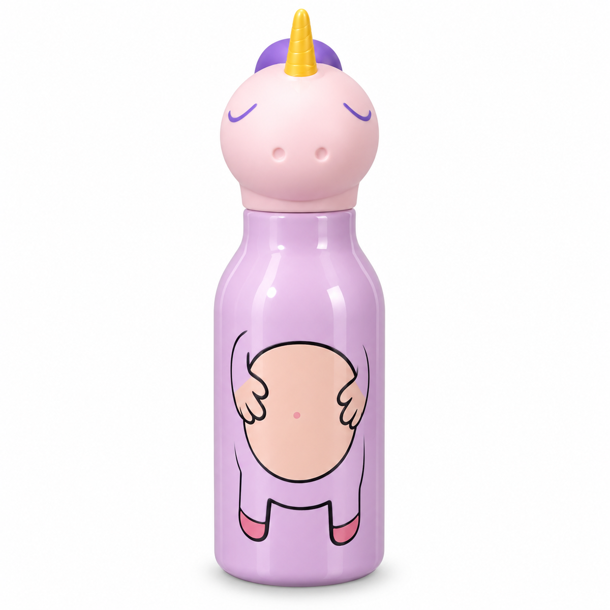 Kids Water Bottle with 3D Animal Cap, Plastic Cartoon Bottle for Boys & Girls, Cute Animal Design Sipper for School, Playschool & Travel, Return Gift (Dog/Penguin/Dino/Panda/Unicorn/Giraffe)