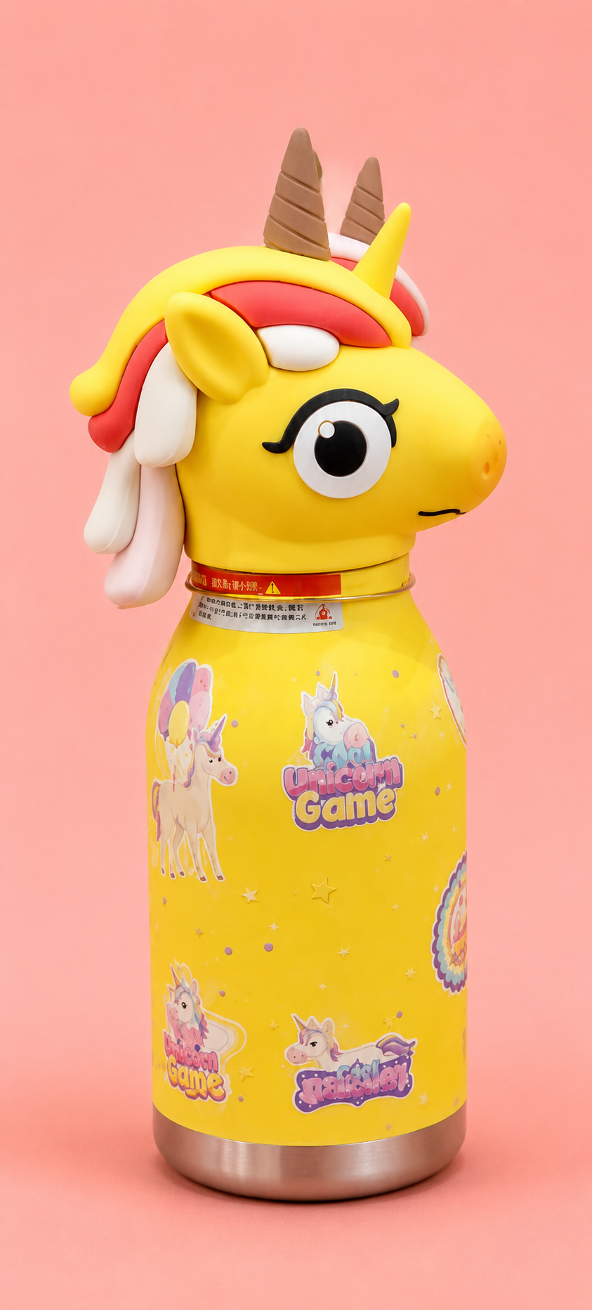3D Animal Head Kids Water Bottle – Stainless Steel Insulated Bottle with Cute Character Lid | 4 Designs: Owl, Tiger, Unicorn | Keeps Hot & Cold | School & Outdoor Use | Age 3+ | Birthday Gift