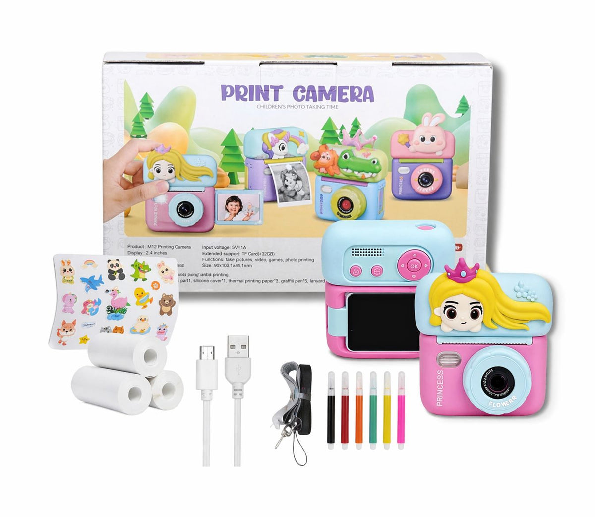 Instant Print Camera for Kids with Video – Flip Screen Digital Camera