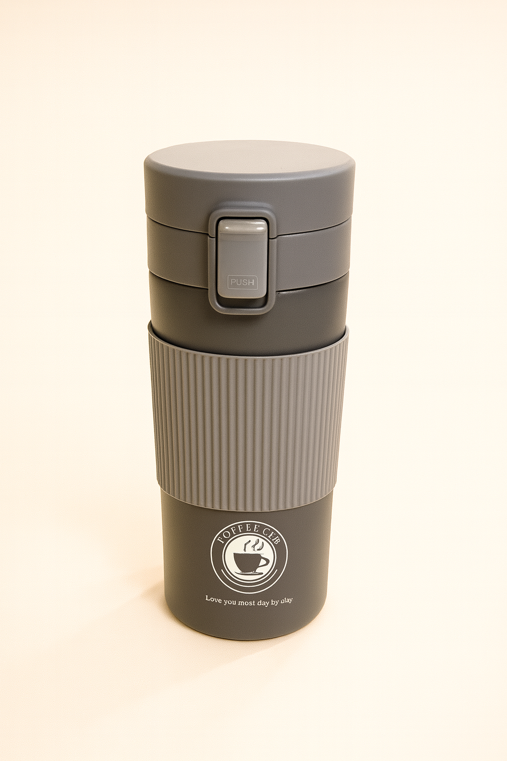 InsulBrew Leak-Proof Coffee Tumbler with Push-Lock Lid | Dual-Tone Travel Cup with Anti-Slip Grip & Heat-Retaining Design | Portable Hot & Cold Beverage Mug for Office, Commute & Outdoor Use