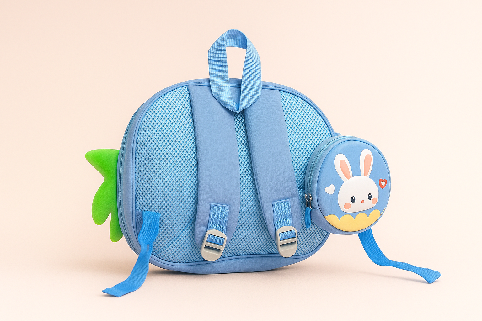 Cute carrot Kids Backpack | 3D EVA Gradient School Bag with Mini Front Pouch | Waterproof Lightweight Travel Backpack for Girls | Preschool & Gift Bag
