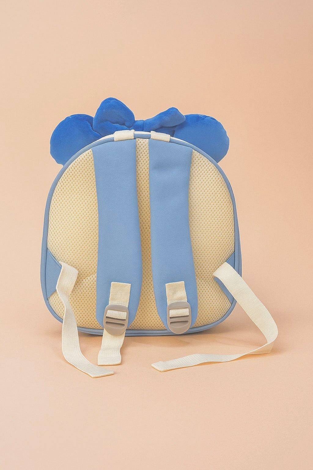 Cute 3D Letter Design Kids Backpack | Peach Pink EVA School Bag with Plush Ears & Bear Charm | Lightweight Waterproof Travel Bag
