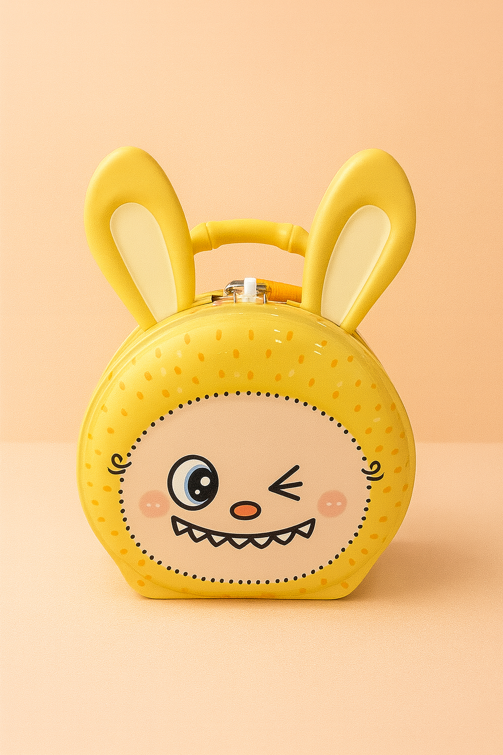 Winky Bunny BankCute Purple Bunny Money Bank for Kids | Adorable Cartoon Coin Box with Handle | Fun Winking Face Design | Durable Plastic Piggy Bank for Boys & Girls
