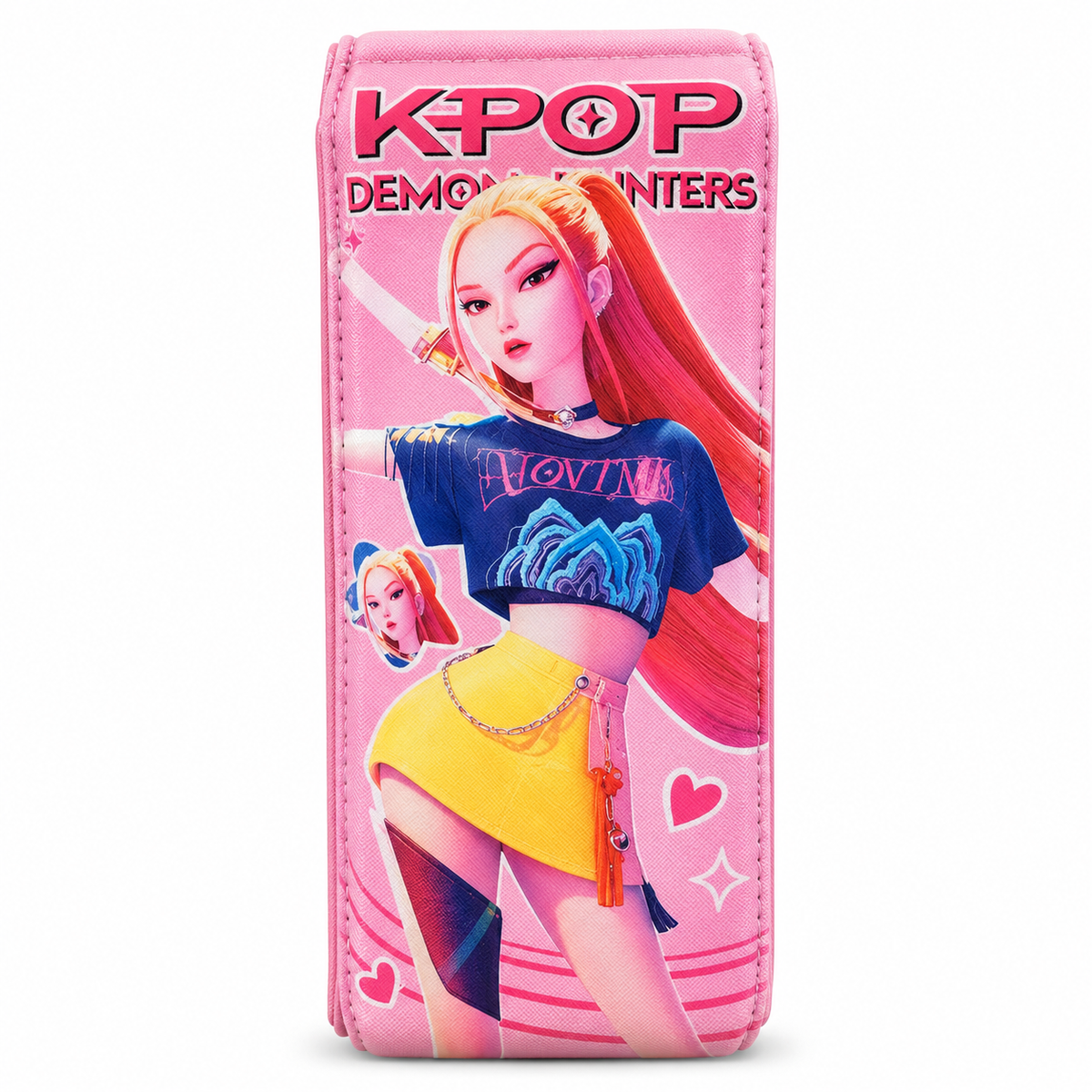 KPop Demon Hunters Pencil Pouch with Rumi, Mira & Zoey Designs, Zip Pencil Case