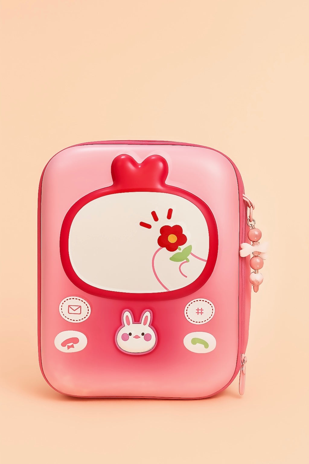 Cute 3D Mobile Design Kids Backpack | EVA Waterproof Cartoon School Bag with Bunny & Phone Buttons | Stylish Lightweight Travel Bag for Boys & Girls | Perfect Birthday Gift