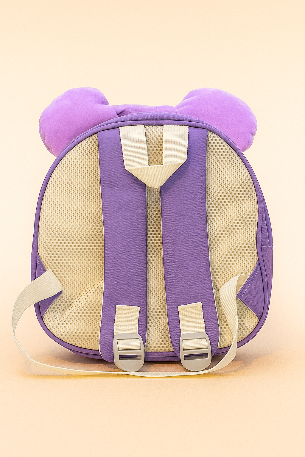 Cute 3D Letter Design Kids Backpack | Peach Pink EVA School Bag with Plush Ears & Bear Charm | Lightweight Waterproof Travel Bag