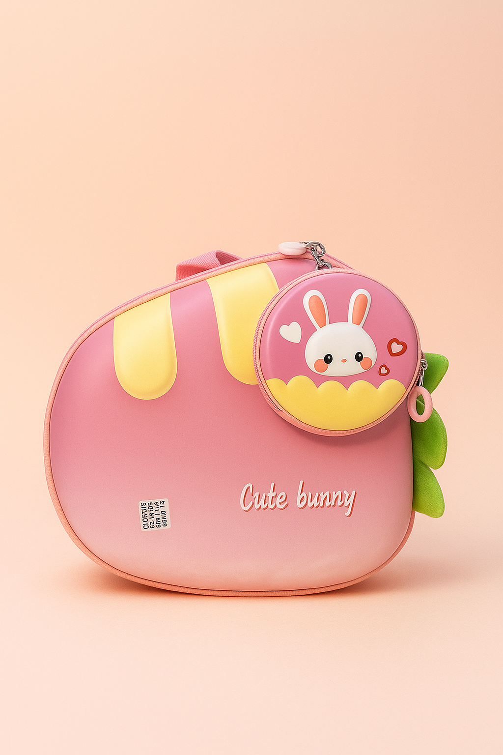 Cute carrot Kids Backpack | 3D EVA Gradient School Bag with Mini Front Pouch | Waterproof Lightweight Travel Backpack for Girls | Preschool & Gift Bag