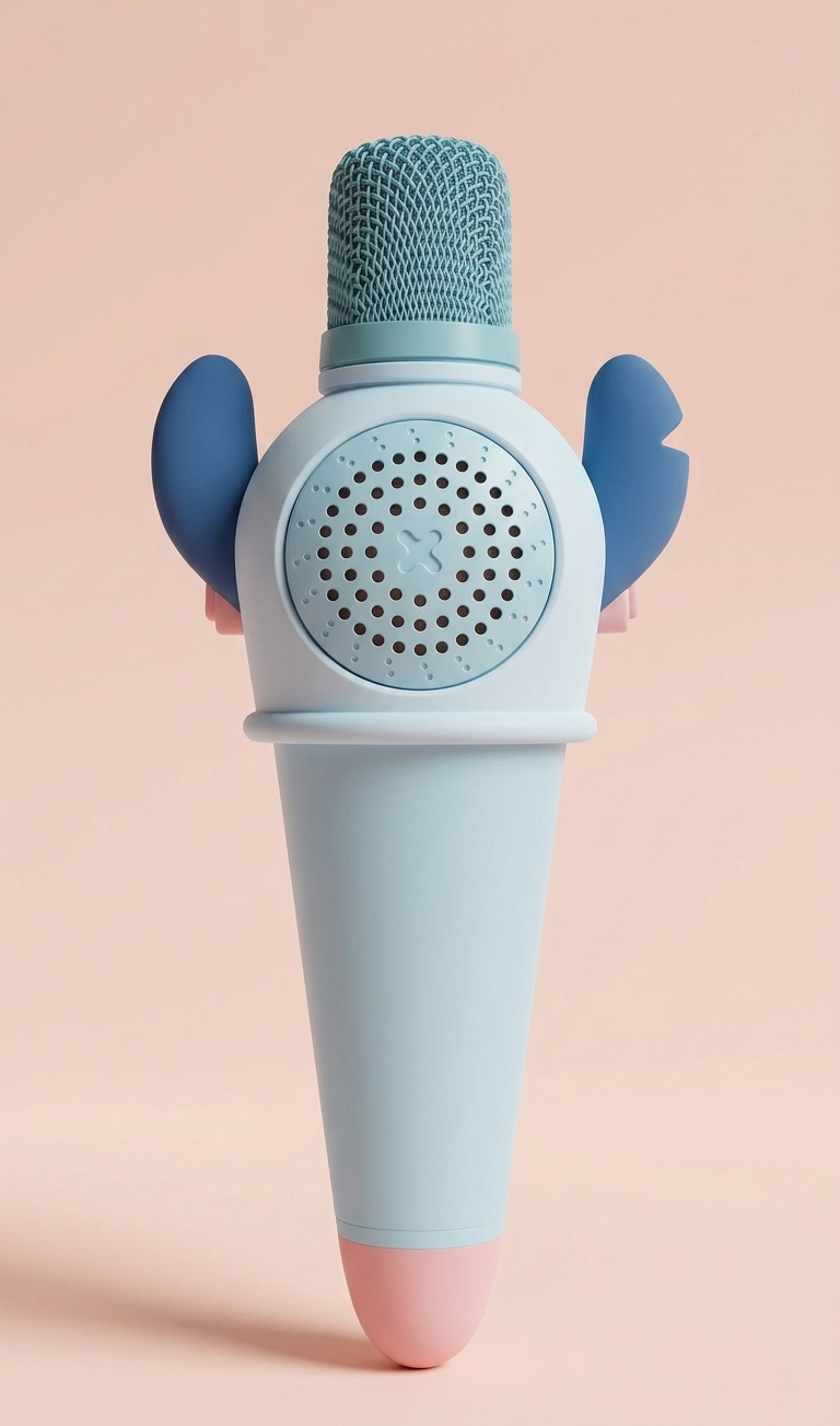 Kids Cartoon Character Bluetooth Karaoke Microphone with Built-in Speaker | LED Light Effects | Wireless & Rechargeable | Fun Singing Toy for Boys & Girls | Age 3+