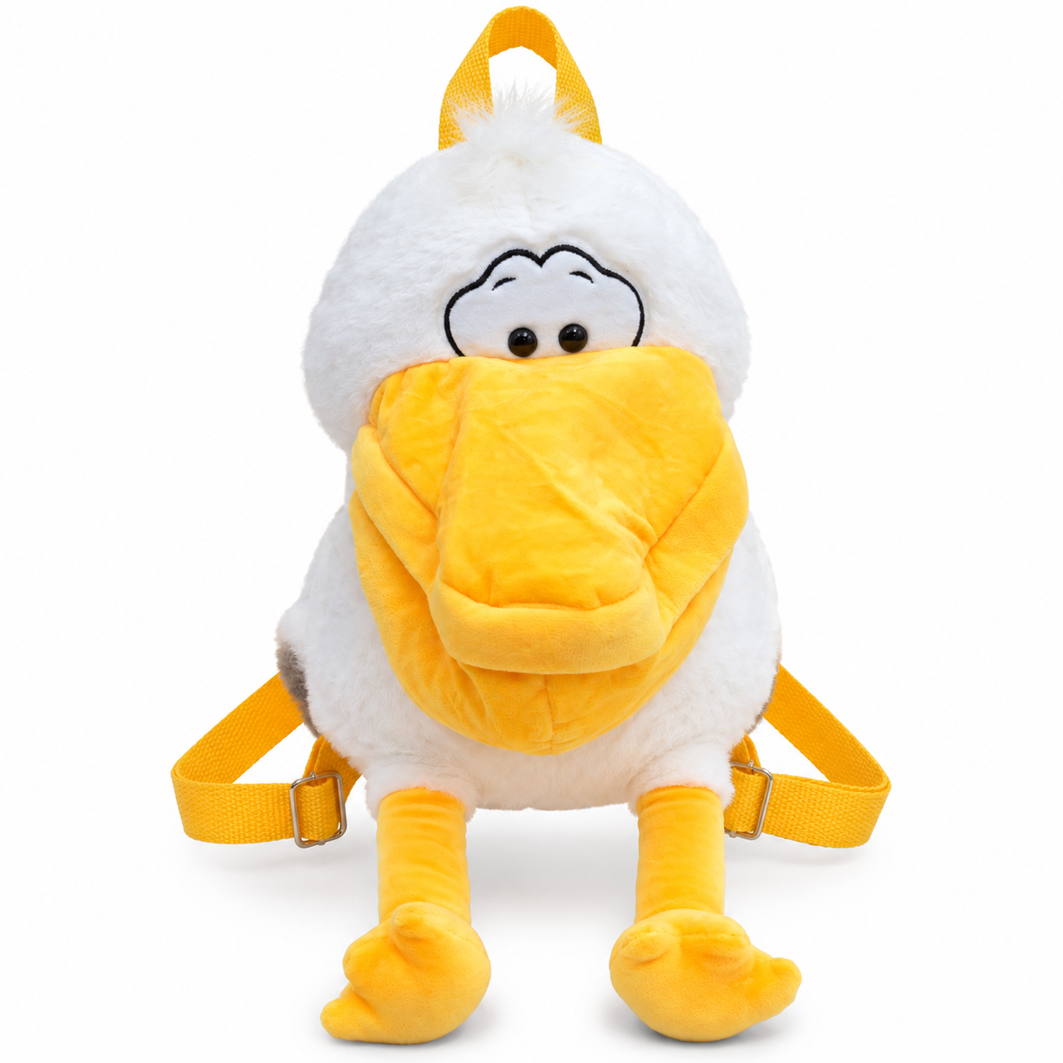 Plush Duck Backpack for Kids, Cute Soft Stuffed Animal Backpack with Big Beak and Adjustable Straps, Fluffy Toddler Backpack for Playschool, Travel & Outings, Gift for Boys & Girls