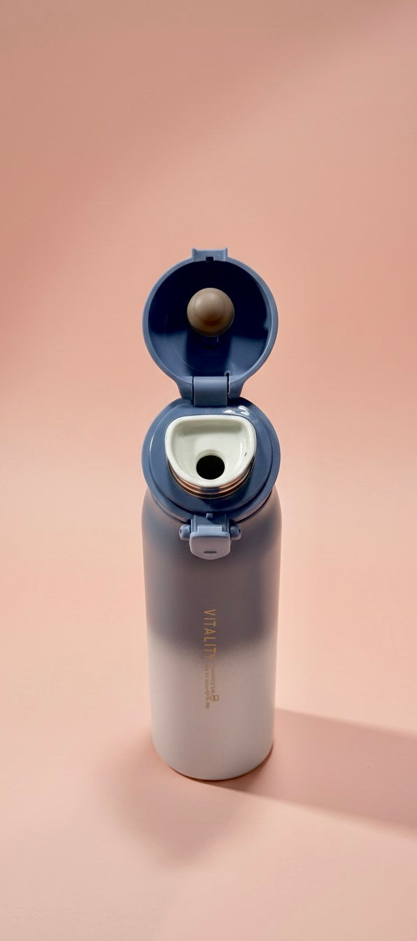 Vitality Water bottle | leak-Proof Stainless Steel Thermos with Flip Lid | Hot & Cold Insulated Travel Flask