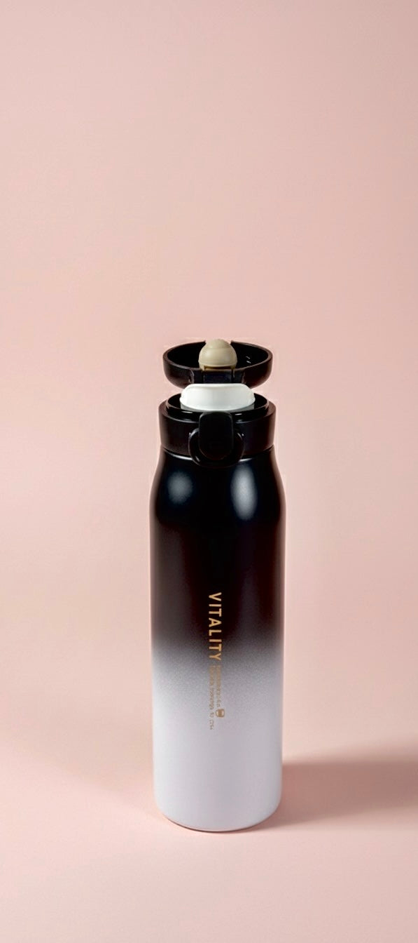 Vitality Water bottle | leak-Proof Stainless Steel Thermos with Flip Lid | Hot & Cold Insulated Travel Flask