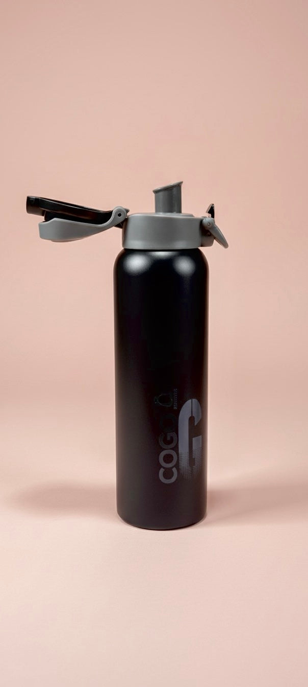 Penguin GOGO water bottle | Sporty Matte Blue Flask with Flip Lock Lid | Leak-Proof & Insulated for Active Days