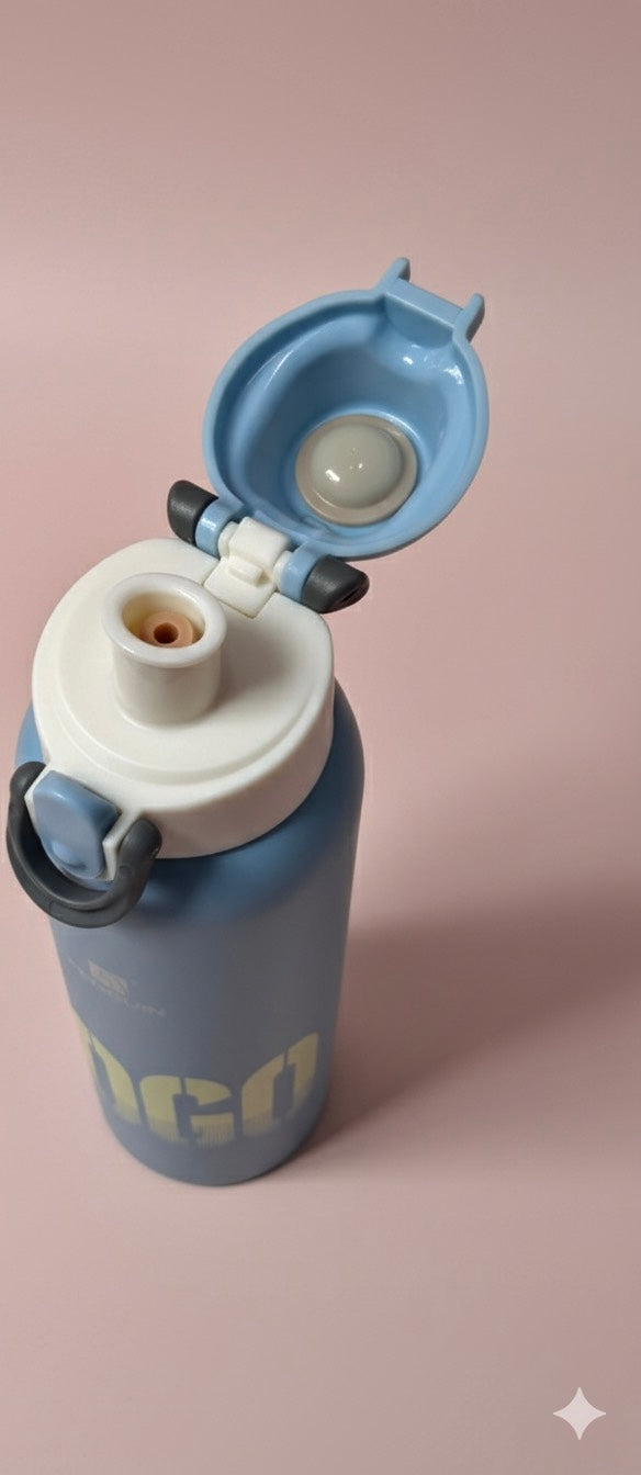 Penguin GOGO water bottle | Sporty Matte Blue Flask with Flip Lock Lid | Leak-Proof & Insulated for Active Days