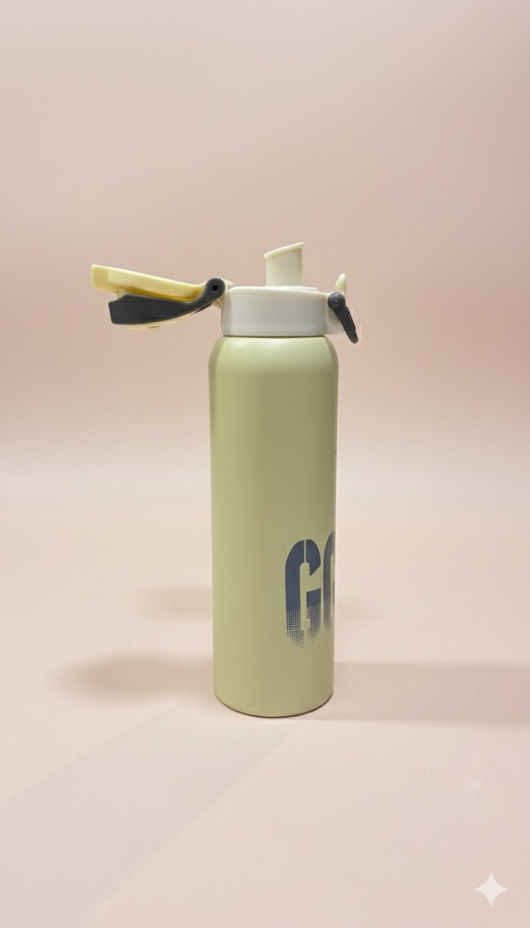 Penguin GOGO water bottle | Sporty Matte Blue Flask with Flip Lock Lid | Leak-Proof & Insulated for Active Days