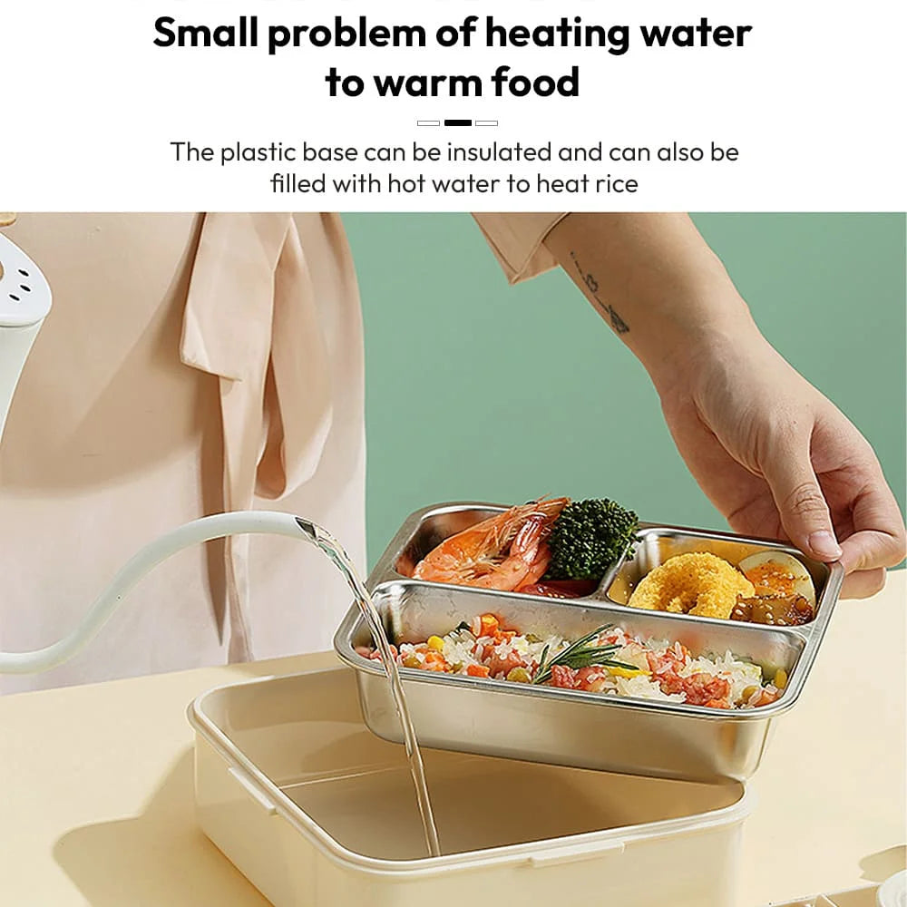 Super Dino Kids Bento Lunch Box | Cute Cartoon Dinosaur Lunchbox with Leak-Proof Compartments, Snap-Lock Lid & Portable Handle