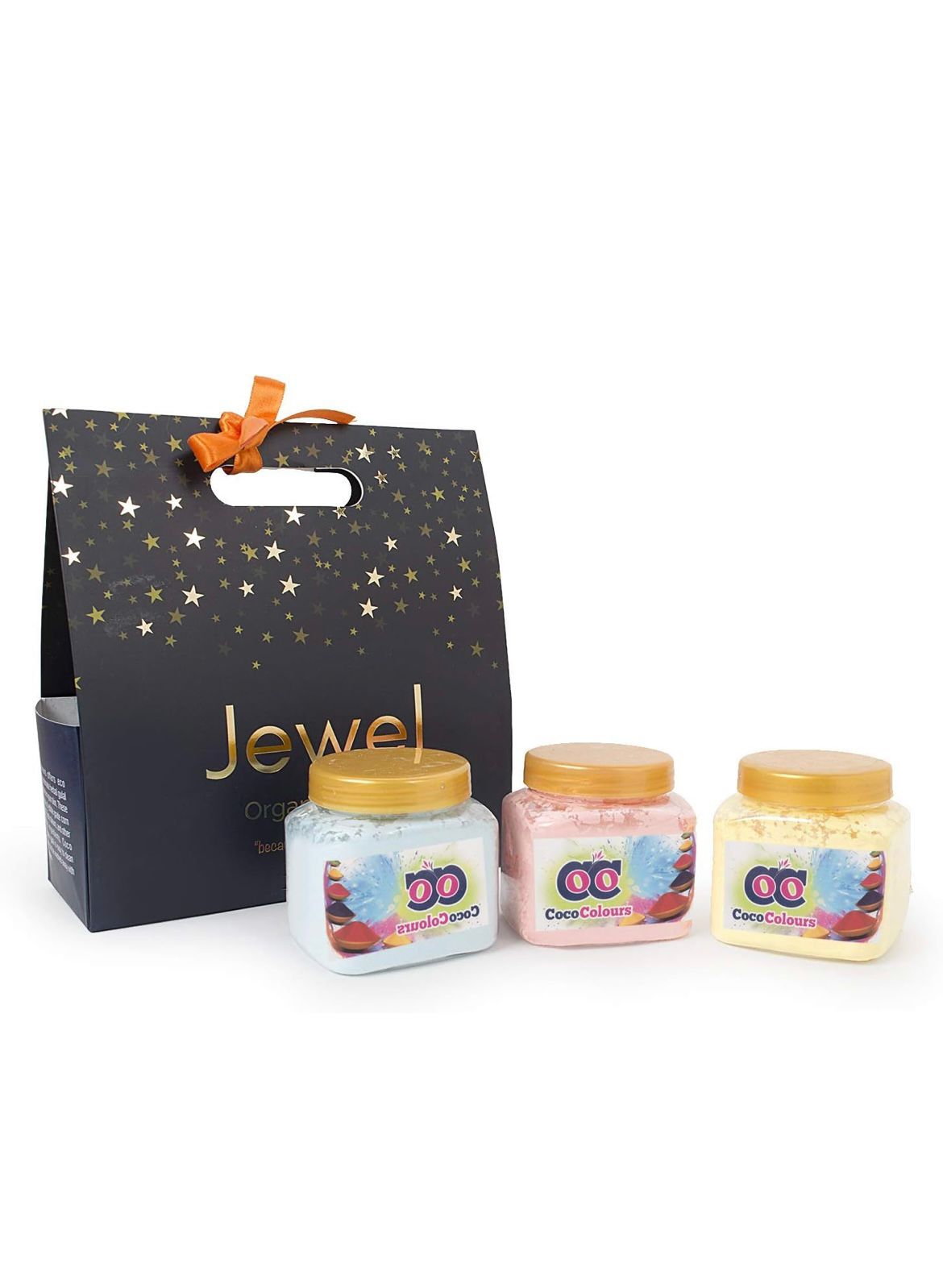 Coco Colours Premium Holi Gift Box | Organic, Skin-Safe Dry Colours (Pack of 3) | Soft Pastel Shades | Festive Gift Packaging