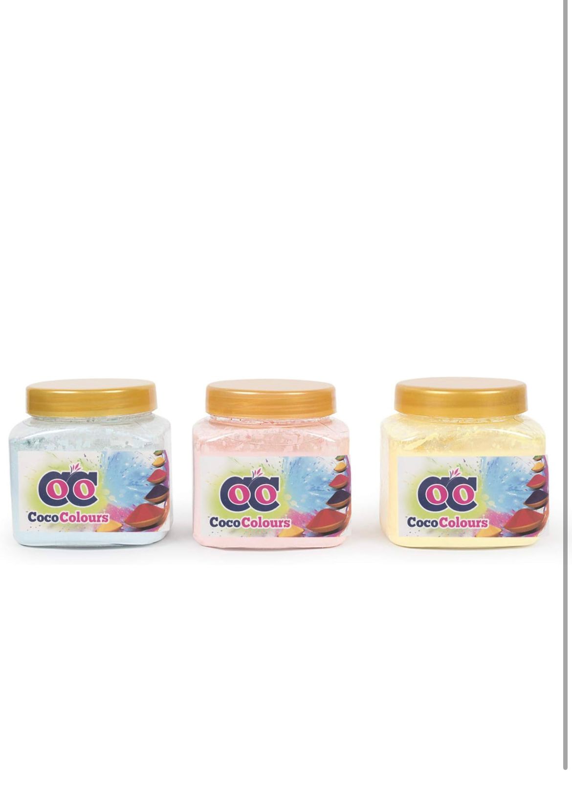 Coco Colours Premium Holi Gift Box | Organic, Skin-Safe Dry Colours (Pack of 3) | Soft Pastel Shades | Festive Gift Packaging
